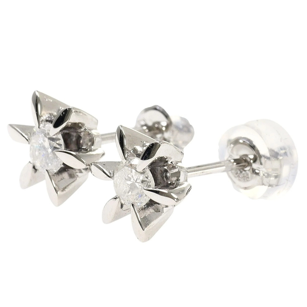 Platinum (PT) Earrings with Diamonds: 0.20ct and 0.18ct, I2 clarity, Certifie...
